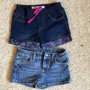 2 pair girls denim shorts